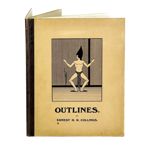 9 - ERNEST H. R. COLLINGS. 'Outlines. A Book of Drawings'. Dedicated to D. H. Lawrence, original boards,... 