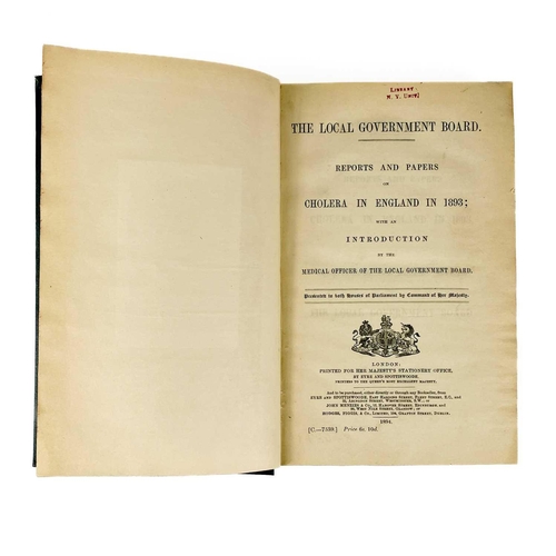 111 - Cholera in England. REPORT AND PAPERS ON CHOLERA IN ENGLAND IN 1893 WITH AN INTRODUCTION BY THE MEDI... 