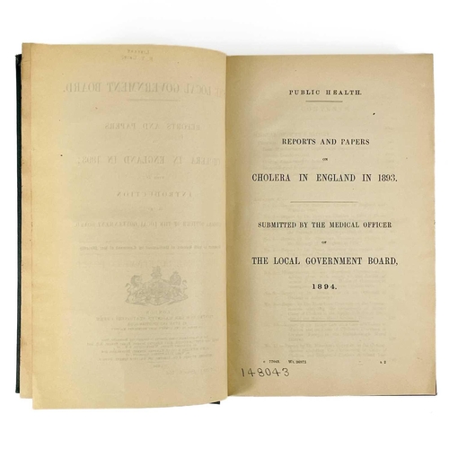 111 - Cholera in England. REPORT AND PAPERS ON CHOLERA IN ENGLAND IN 1893 WITH AN INTRODUCTION BY THE MEDI... 