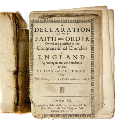 114 - ECCLESIASTICAL INTEREST. Bound pamphlets - A Declaration of the Faith and Order Owned and Practiced ... 