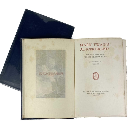 119 - MARK TWAIN'S AUTOBIOGRAPHY Introduction by Albert Bigelow Paine (1924) Harper and Brothers Publisher... 