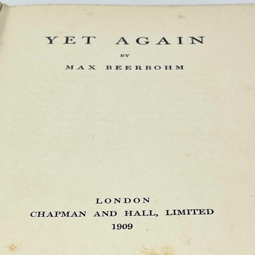 129 - Max Beerbohm. 'Yet Again,' original cloth, unclipped edges, some spotting, Chapman and Hall, London,... 