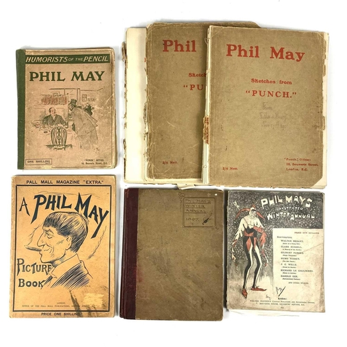 150 - Phil May Illustrations. Six works including 'A Phil May Picture Book', 'Humorists of the Pencil', 'W... 