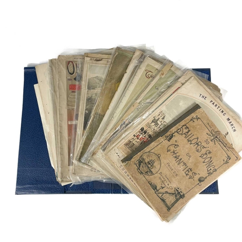 153 - A folder of 19th Century sheet music. With coloured engraved front pages, in varying conditions, inc... 