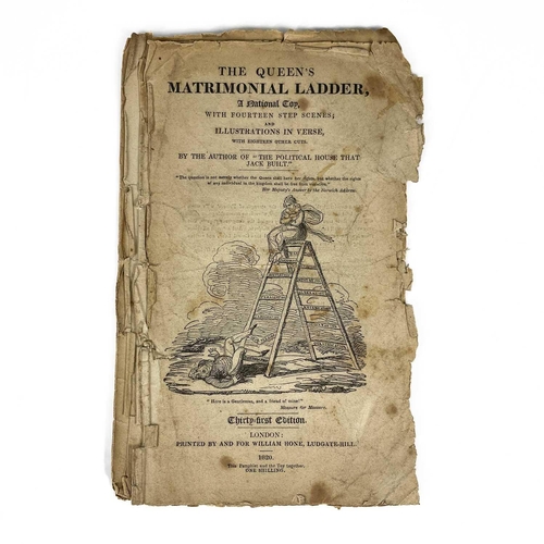 157 - George Cruikshank Illustrations. 'The Queen's Matrimonial Ladder'. A rare survivor, thirty-first edi... 