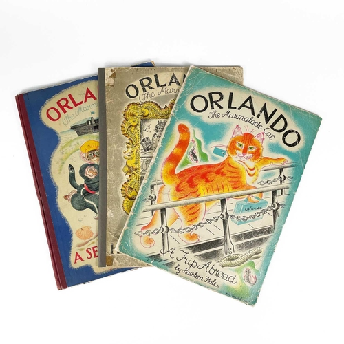 160 - Kathleen Hale Illustrations. Three 'Orlando' works. 'A Seaside Holiday,' rubbed extremities to picto... 