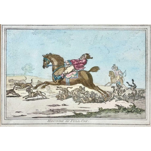 209 - James GILLRAY (1757-1815) Hound's Finding/Hound's in Full Cry/Coming in at the Death/Hound's Off Etc... 