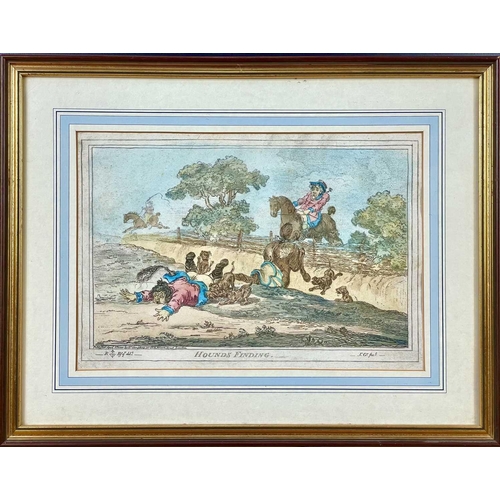 209 - James GILLRAY (1757-1815) Hound's Finding/Hound's in Full Cry/Coming in at the Death/Hound's Off Etc... 