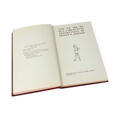 21 - A. A. Milne. 'Now We Are Six'. First edition, illustrated by Ernest H. Shepard, original burgundy cl... 