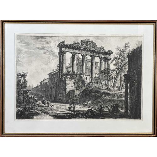 218 - Giovanni Battista PIRANESI(1720-1778) Veduta del Tempio detto della Concordia Etching Plate mark vis... 