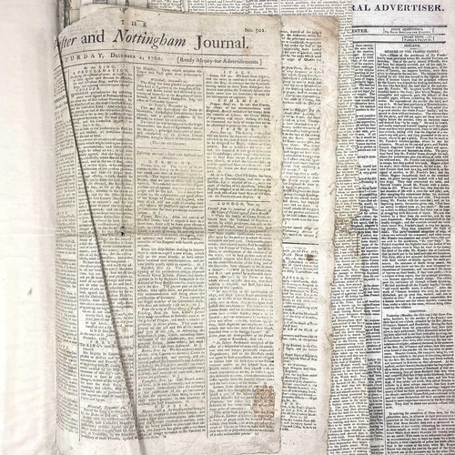 236 - Leicester and Nottingham Journals, dating from 1762 to 1825 A variety of different news publications... 