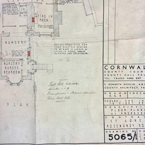 239 - Cornwall interest. A collection of architect plans and permissions from 'Cornwall County Council', i... 