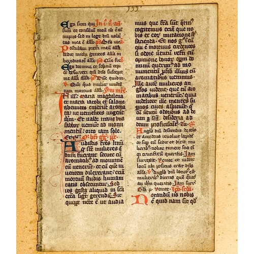 241 - BREVIARY, use of Cologne, 14th Century. [A manuscript vellum leaf from a Breviary, use of Cologne. N... 