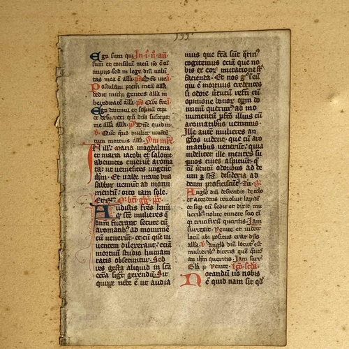 241 - BREVIARY, use of Cologne, 14th Century. [A manuscript vellum leaf from a Breviary, use of Cologne. N... 