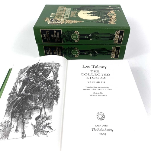 262 - FOLIO SOCIETY. LEO TOLSTOY, The Collected Stories, three book set; together with other Folio publica... 