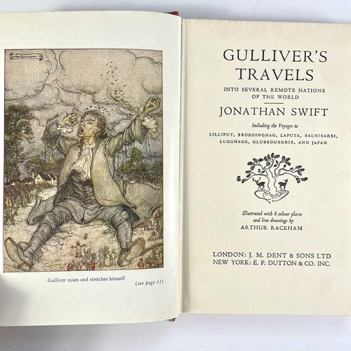 27 - Arhtur Rackham Illustrations. 'Gulliver's Travels,' by Jonathan Swift, reprint, original cloth, stai... 