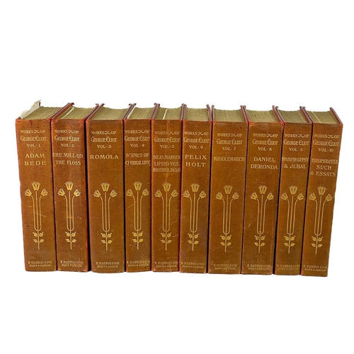 288 - [MARY ANN EVANS]. 'The Works of George Eliot'. Library Edition, ten volumes, uniformly bound in red ... 