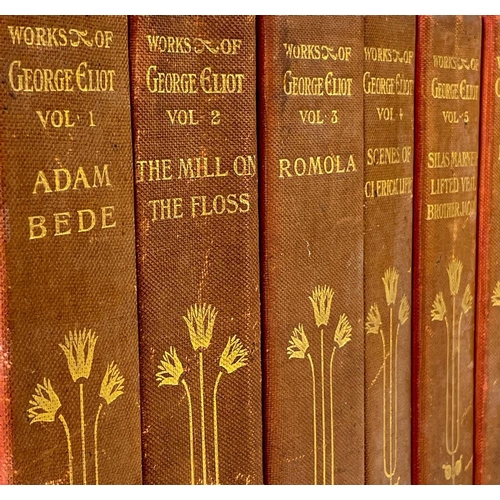 288 - [MARY ANN EVANS]. 'The Works of George Eliot'. Library Edition, ten volumes, uniformly bound in red ... 