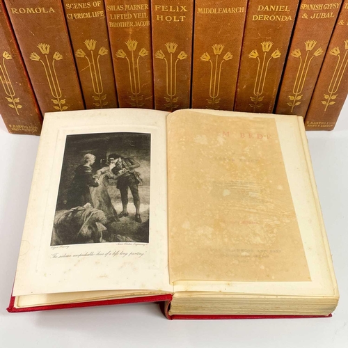 288 - [MARY ANN EVANS]. 'The Works of George Eliot'. Library Edition, ten volumes, uniformly bound in red ... 