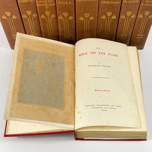 288 - [MARY ANN EVANS]. 'The Works of George Eliot'. Library Edition, ten volumes, uniformly bound in red ... 