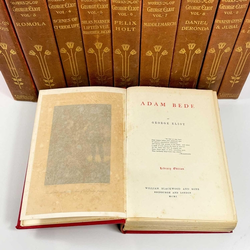 288 - [MARY ANN EVANS]. 'The Works of George Eliot'. Library Edition, ten volumes, uniformly bound in red ... 