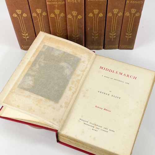 288 - [MARY ANN EVANS]. 'The Works of George Eliot'. Library Edition, ten volumes, uniformly bound in red ... 