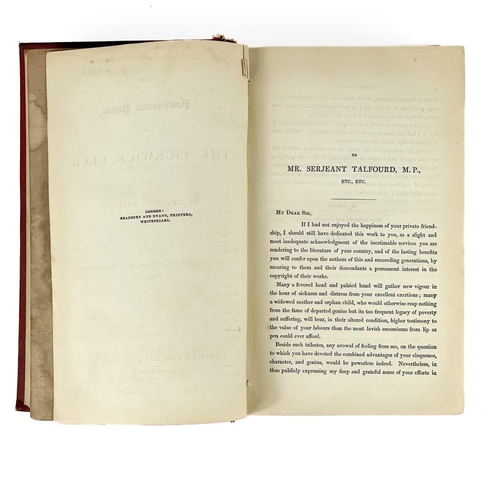 290 - CHARLES DICKENS. Eight works. 'The Posthumous Papers of The Pickwick Club,' early edition (if not fi... 