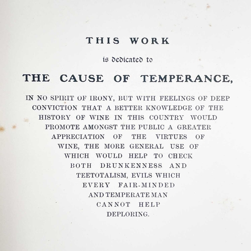 293 - ANDRE L. SIMON. 'The History of the Wine Trade'. Flat signed and inscribed by the author to verso of... 