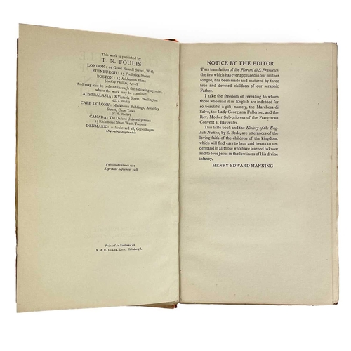 301 - Three works published by T. N. Foulis. 'The Little Flowers of Saint Francis of Assisi,' reprint, tra... 