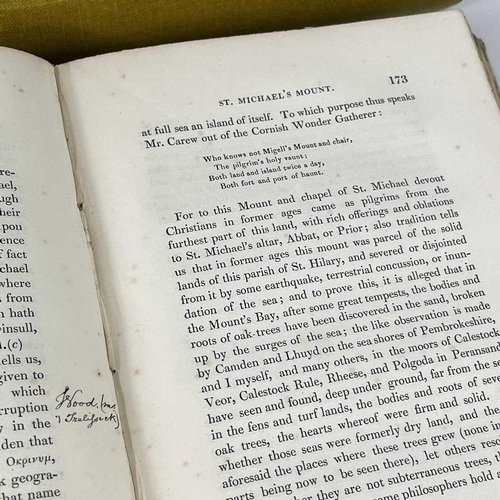 302 - Cornwall Interest. Eight works. DAVIES GILBERT. 'The Parochial History of Cornwall,' lacks vol I (of... 