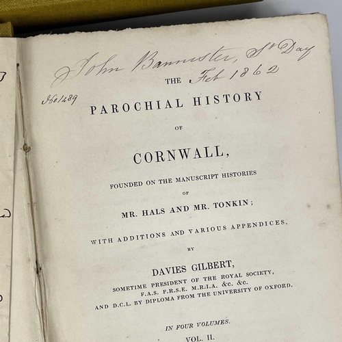 302 - Cornwall Interest. Eight works. DAVIES GILBERT. 'The Parochial History of Cornwall,' lacks vol I (of... 