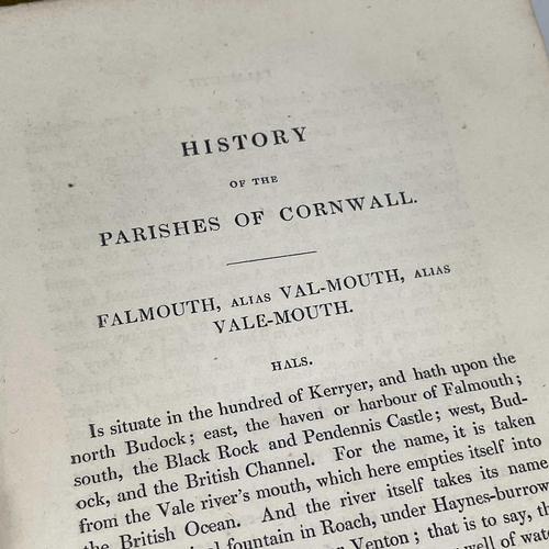 302 - Cornwall Interest. Eight works. DAVIES GILBERT. 'The Parochial History of Cornwall,' lacks vol I (of... 