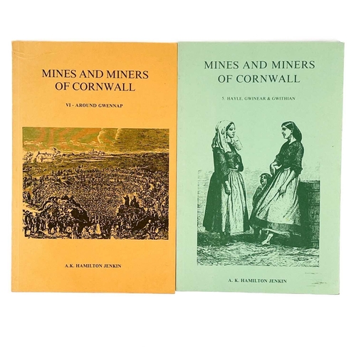 304 - A. K. HAMILTON JENKIN. 'Mines and Miners of Cornwall'. Vols I, II, III, IV, XI, XIII, thin card wrap... 