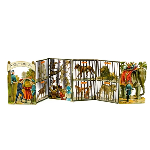 310 - Two 'Raphael Tuck & Sons' fold out panoramas. 'A Visit to the Zoo,' No21, repair to middle fold, col... 