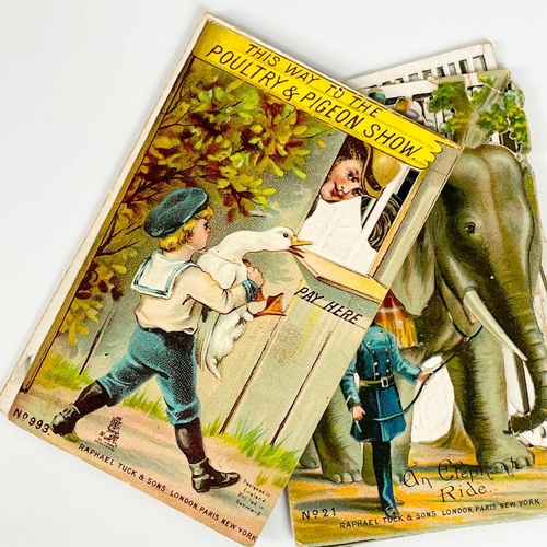 310 - Two 'Raphael Tuck & Sons' fold out panoramas. 'A Visit to the Zoo,' No21, repair to middle fold, col... 