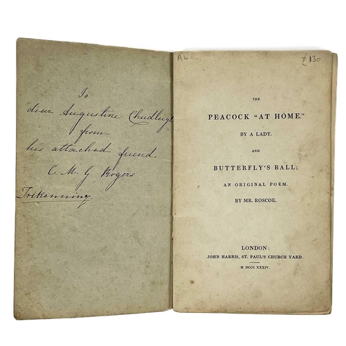 312 - A LADY (Catherine Ann Dorset Turner), & Mr ROSCOE. 'The Peacock at Home,' and 'ButterflysBall: An Or... 