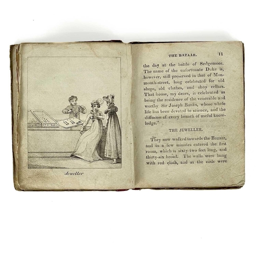 313 - Two nineteenth century illustrated works. 'A Visit to the Bazaar,' quater red leather with pictorial... 