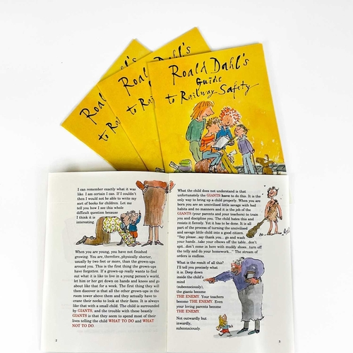 316 - 'Roald Dahl's Guide to Railway Safety'. Four copies, illustrated by Quentin Blake, thin card wraps, ... 