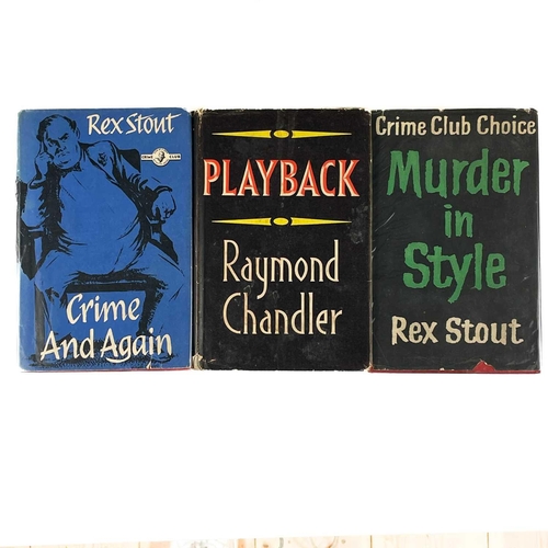 328 - Twenty works of detective fiction. RAYMOND CHANDLER. 'Playback,' original cloth, unclipped dj, heavy... 