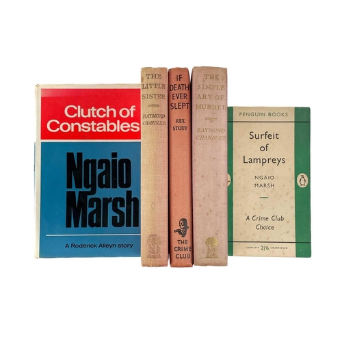 328 - Twenty works of detective fiction. RAYMOND CHANDLER. 'Playback,' original cloth, unclipped dj, heavy... 