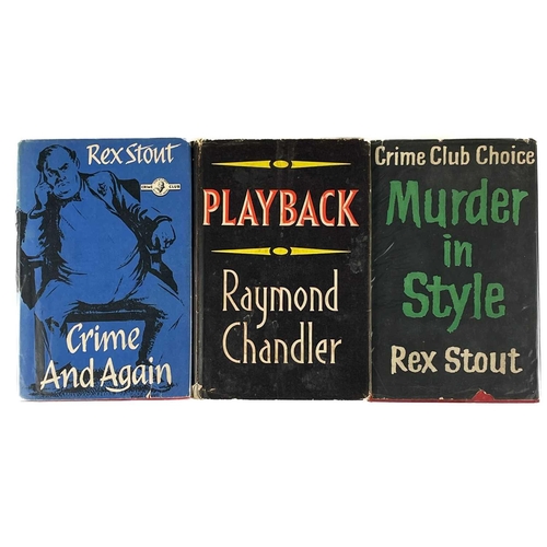 328 - Twenty works of detective fiction. RAYMOND CHANDLER. 'Playback,' original cloth, unclipped dj, heavy... 