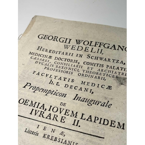 353 - GEORGII WOLFFGANGI WEDELII. Hereditarii in Schwartza, Medicinae Doctoris, Comitis Palatini Caesarei,... 