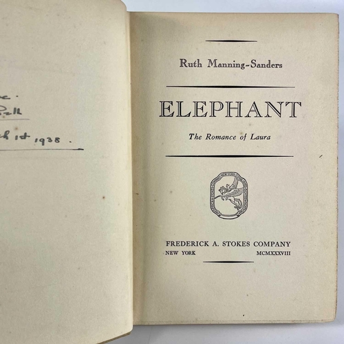 404 - Ruth MANNING-SANDERS 'Elephant: The Romance of Laura,' US first edition, original cloth, small holes... 