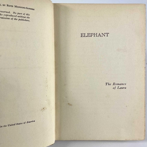 404 - Ruth MANNING-SANDERS 'Elephant: The Romance of Laura,' US first edition, original cloth, small holes... 