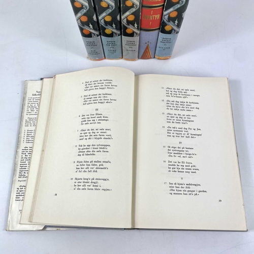 445g - Ruth MANNING-SANDERS. 'Norsk Folkedikting,' vols 1-4, 6-7, of this folk dictionary in Norwegian, ori... 