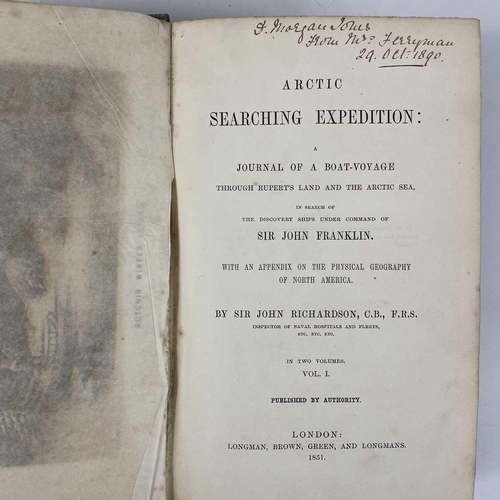 445y - Ruth MANNING SANDERS. Sir JOHN RICHARDSON. 'Arctic Searching Expedition', Vol I only, rebacked, fron... 