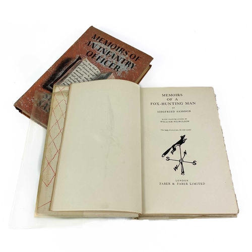 508 - Siegfried Sassoon. Ten works. 'Memoirs of an Infantry Officer,' first edition, original pictorial cl... 