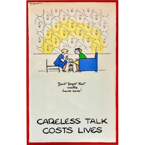 FOUGASSE (1887-1965) Careless Talk Costs Lives Lithograph, 32 X 20.5cm.