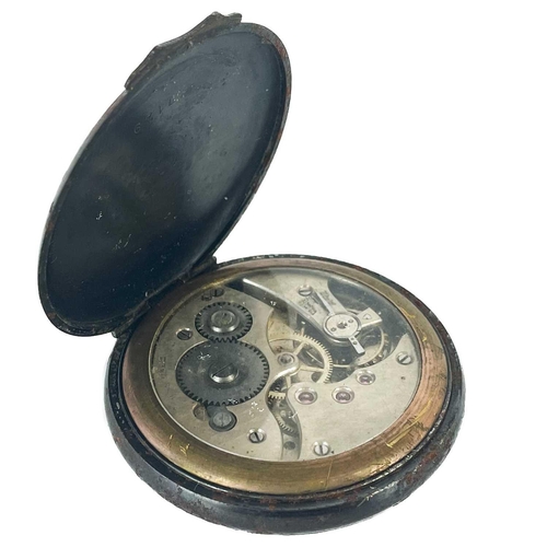 8 - Four pocket watches. Three in need of repair, one in gun metal case with luminous Arabic numerals, a... 