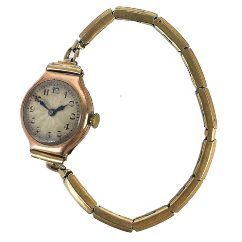 96 - A 1930's 9ct Vertex lady's bracelet wristwatch. The case hallmarked Birmingham 1938, total weight 17... 